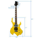 Yellow Professional Flame Type Electronic Guitar, Guitar Bag,
