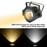 200W COB LED Stage Par Light Cool Warm White DMX Audience Blinder Stage Light