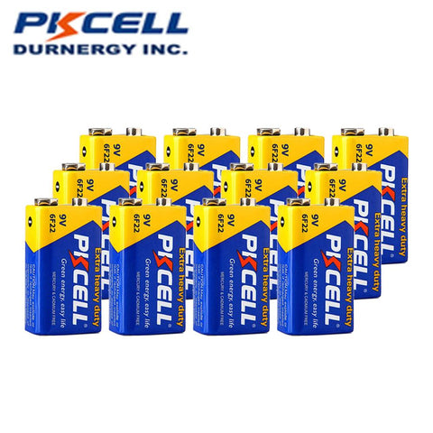 12PC PKCELL 9V 6F22  9 Volt Battery Equal to CR9V ER9V 6LR61