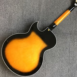 6 Strings  Byrdland Electric Guitar Yellow Black Patchwork Semi Hollow Body