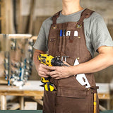 Durable Work Apron with Tool Pockets Heavy Duty